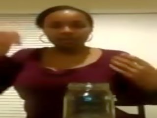 Ebony moderate milking her big ireng susu, x rated video 00
