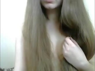 Super Long Haired Hairplay Striptease and Brushing