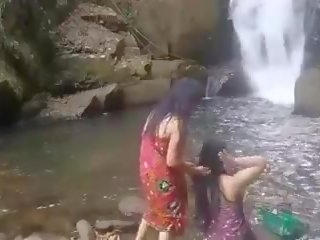 Charming Girls Having Bath Outdoor, Free dirty clip 6d