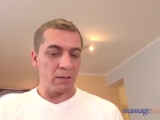 Massage Rooms Creampied Blonde Fucks Nerd Masseur: adult clip 90